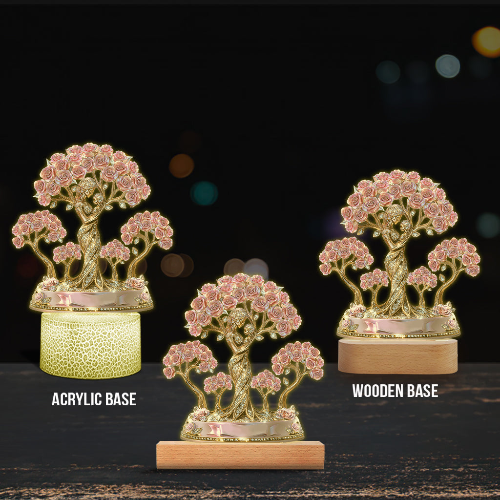 The Love Between Mother And Her Kids - Personalized Mother Shaped Plaque Light Base