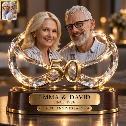 Personalized Couple Gift, Romantic Anniversary Figurine for Husband Wife with Names and Date, Boyfriend Girlfriend Gift - Personalized Couple Custom Shaped Acrylic Plaque