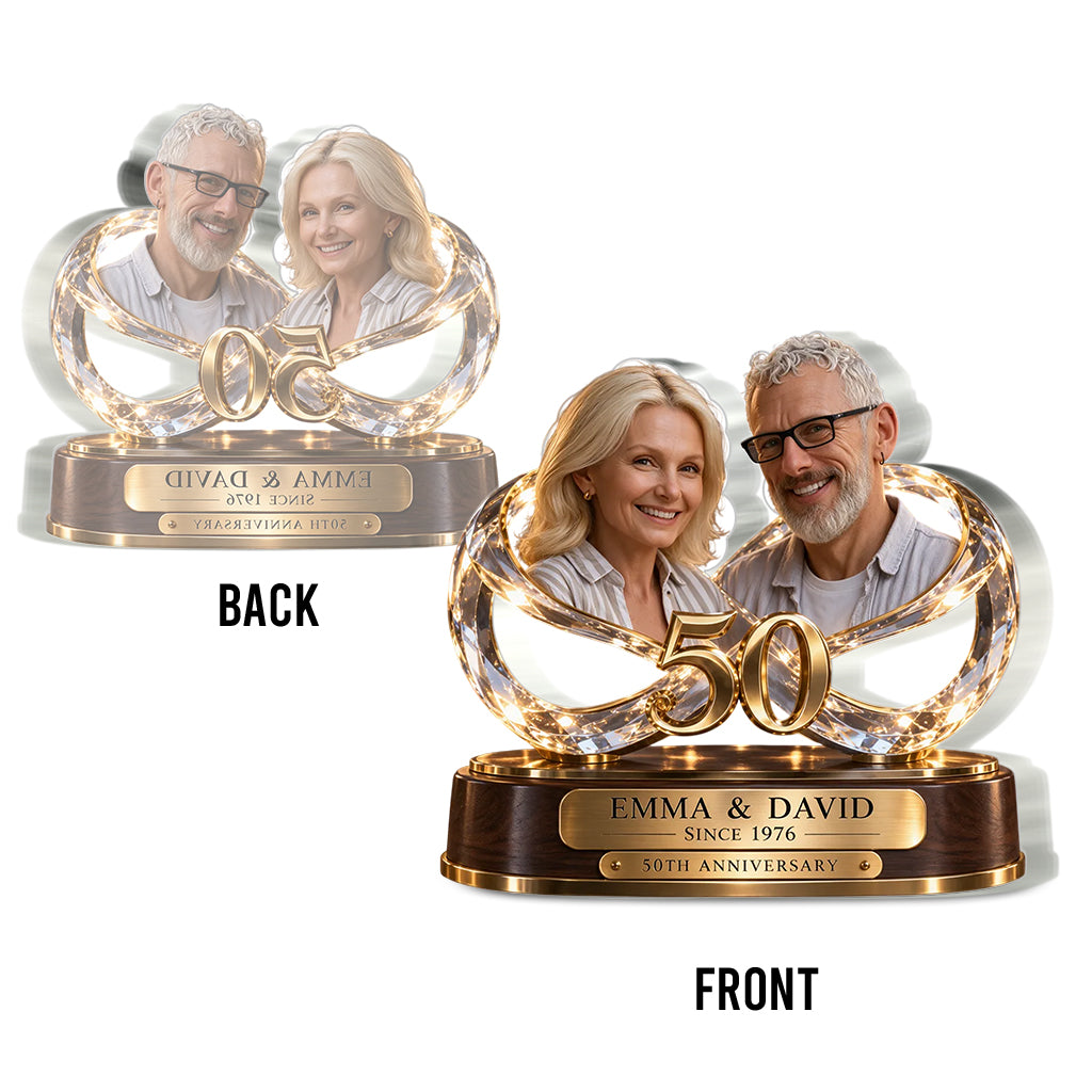 Personalized Couple Gift, Romantic Anniversary Figurine for Husband Wife with Names and Date, Boyfriend Girlfriend Gift - Personalized Couple Custom Shaped Acrylic Plaque