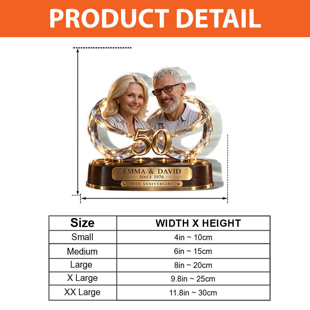 Personalized Couple Gift, Romantic Anniversary Figurine for Husband Wife with Names and Date, Boyfriend Girlfriend Gift - Personalized Couple Custom Shaped Acrylic Plaque