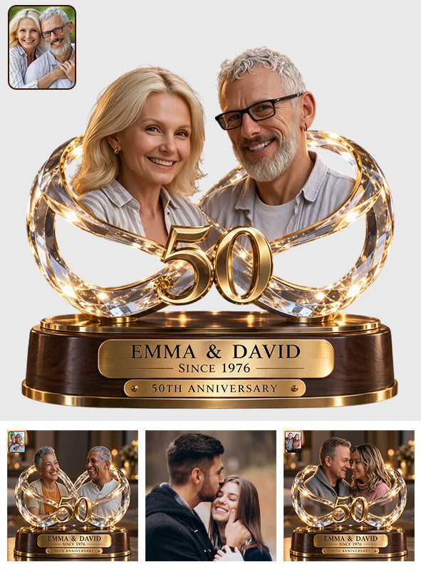 Personalized Couple Gift, Romantic Anniversary Figurine for Husband Wife with Names and Date, Boyfriend Girlfriend Gift - Personalized Couple Custom Shaped Acrylic Plaque