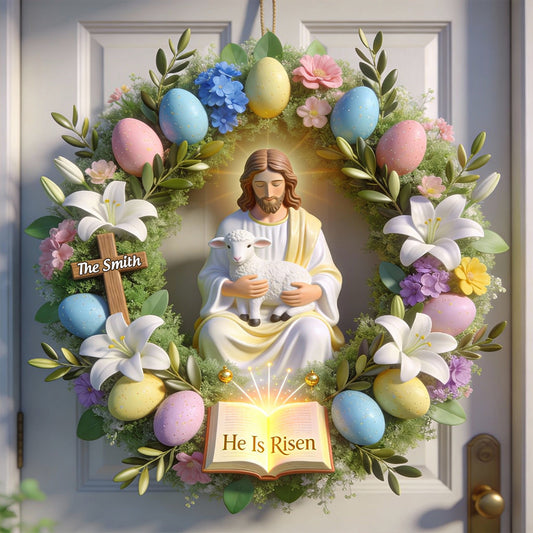 He Is Risen - Personalized Christian Custom Shaped Wood Sign