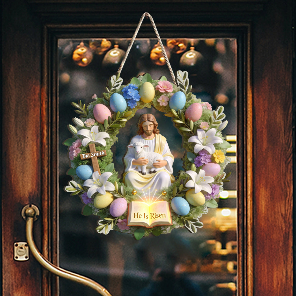 He Is Risen - Personalized Christian Custom Shaped Wood Sign