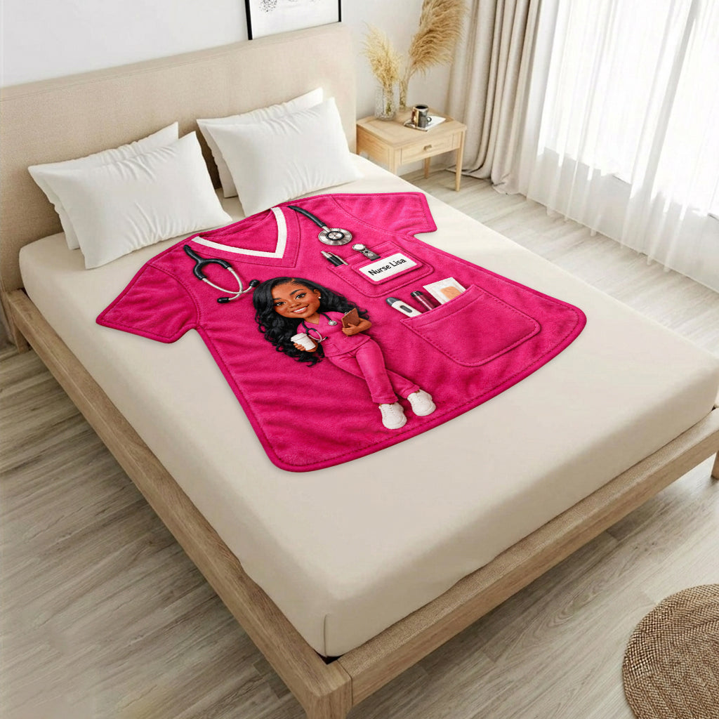 Best Nurse Ever - Personalized Nurse Shaped Fleece Blanket