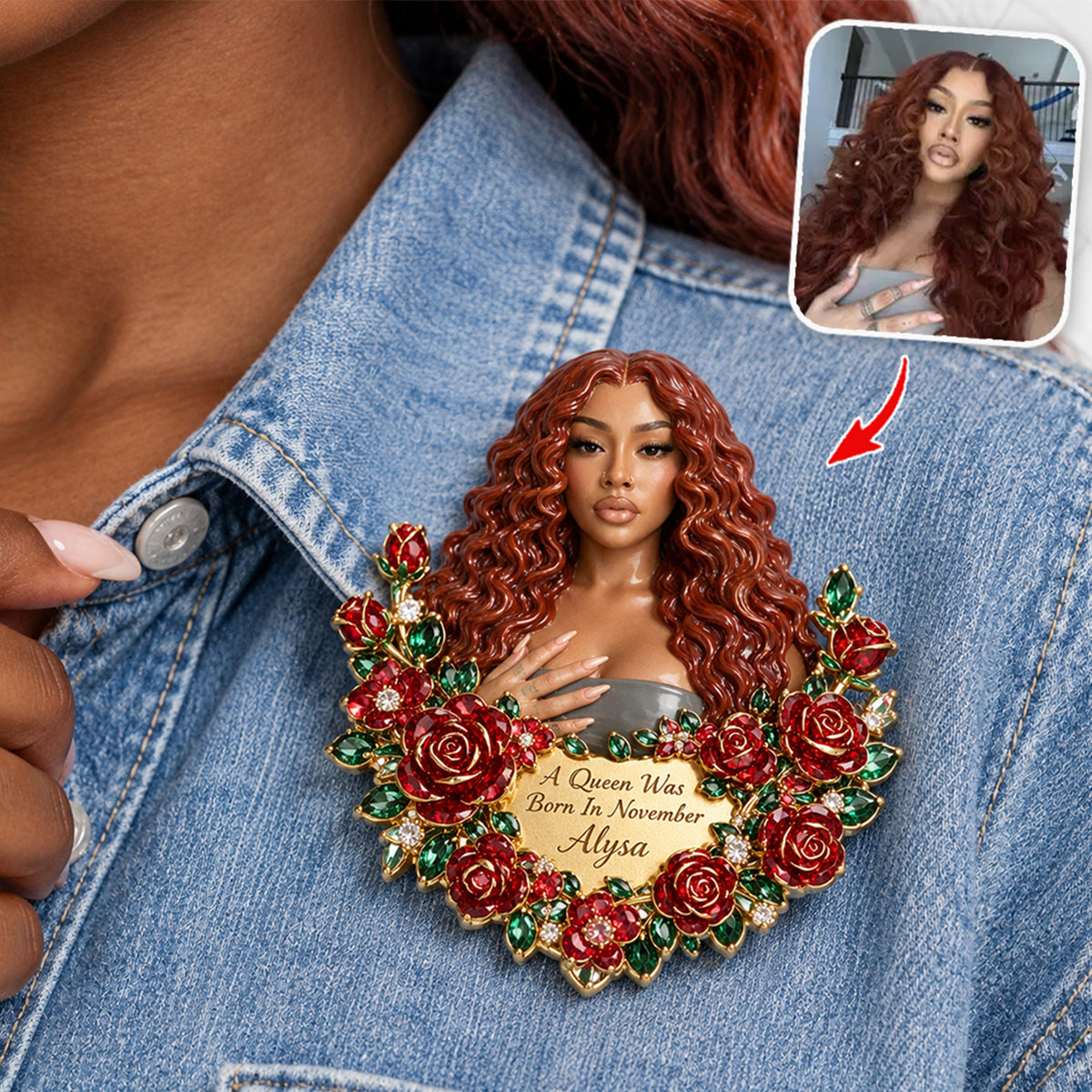 Personalized 50th Birthday Middle-Aged Latina Woman 3D Embossed Enamel Pin Gift