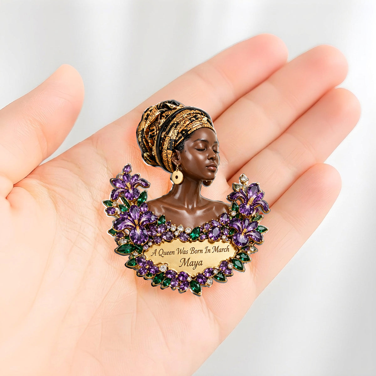 Personalized 50th Birthday Middle-Aged Latina Woman 3D Embossed Enamel Pin Gift