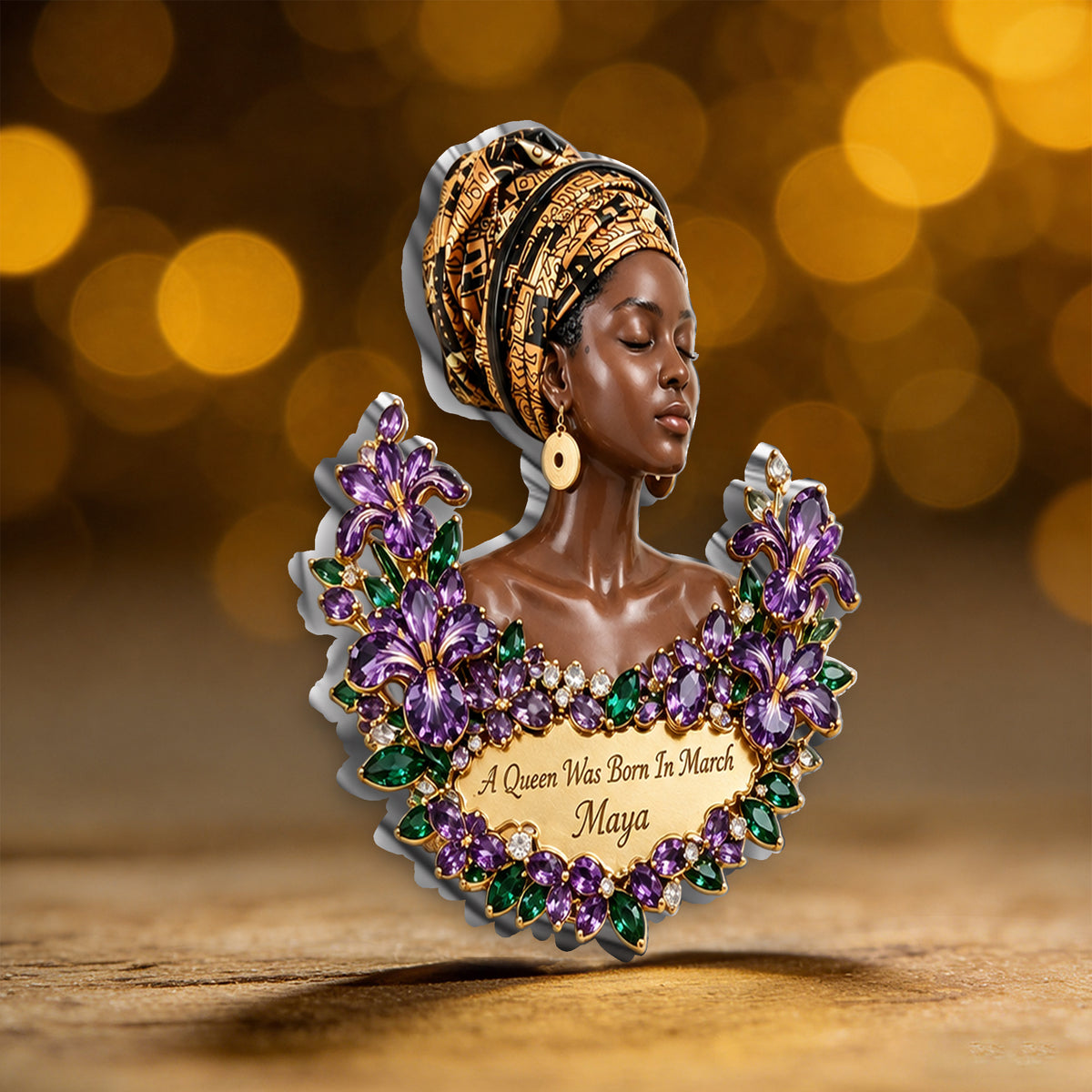 Personalized 50th Birthday Middle-Aged Latina Woman 3D Embossed Enamel Pin Gift