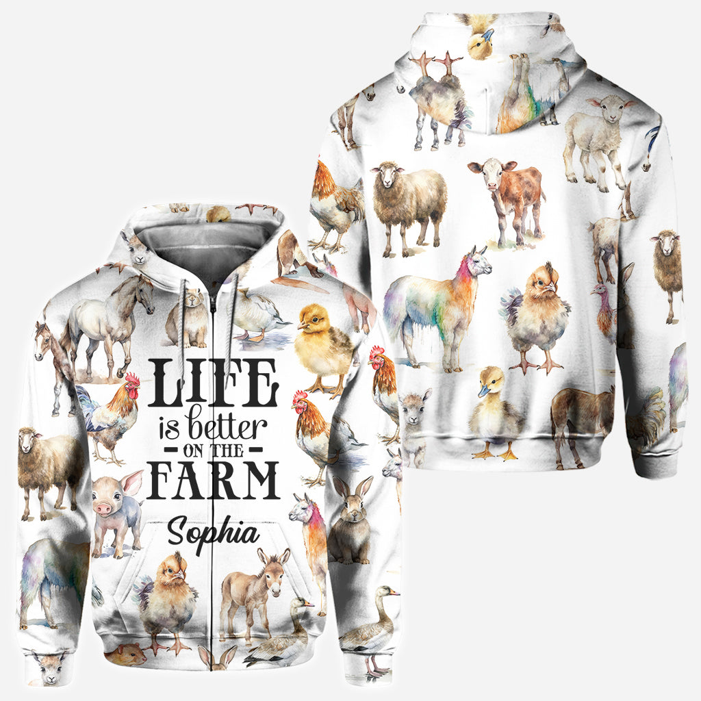 Life Is Better On The Farm - Personalized Farmer All Over Shirt