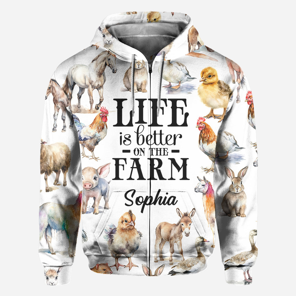 Life Is Better On The Farm - Personalized Farmer All Over Shirt