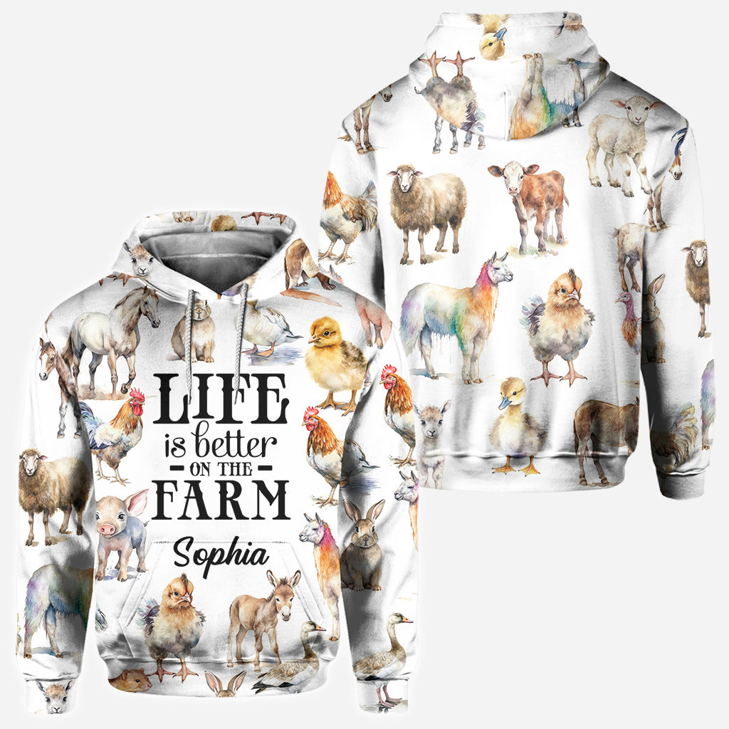 Life Is Better On The Farm - Personalized Farmer All Over Shirt
