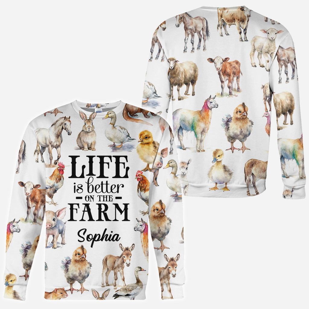 Life Is Better On The Farm - Personalized Farmer All Over Shirt