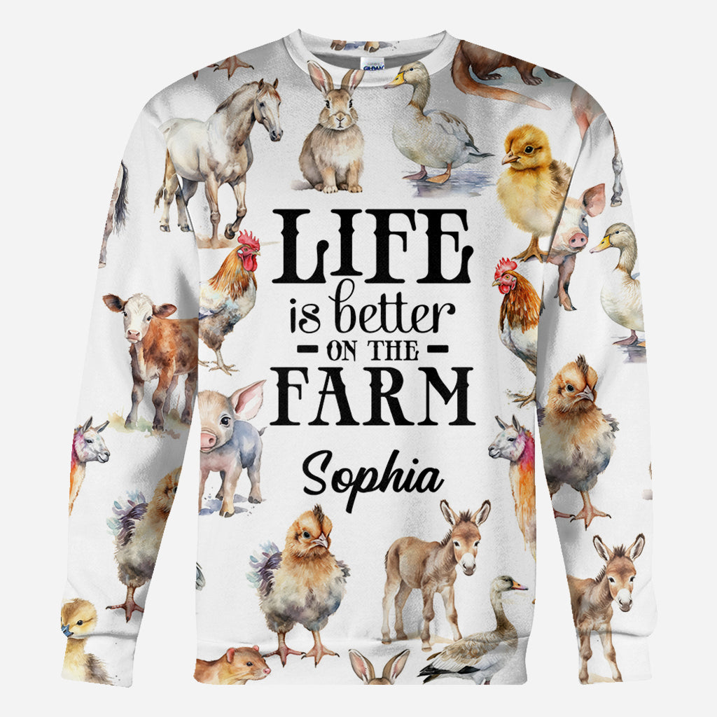 Life Is Better On The Farm - Personalized Farmer All Over Shirt