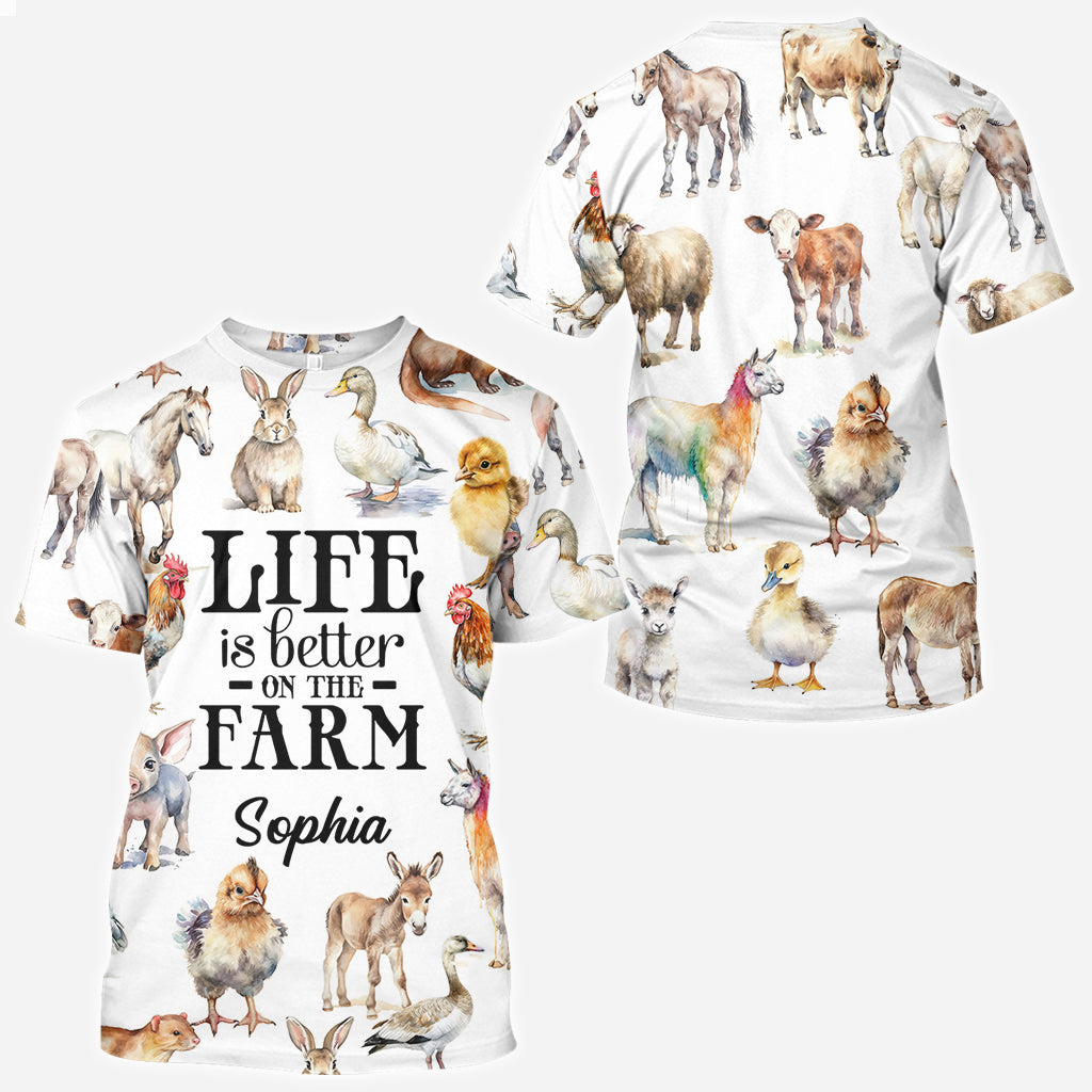 Life Is Better On The Farm - Personalized Farmer All Over Shirt