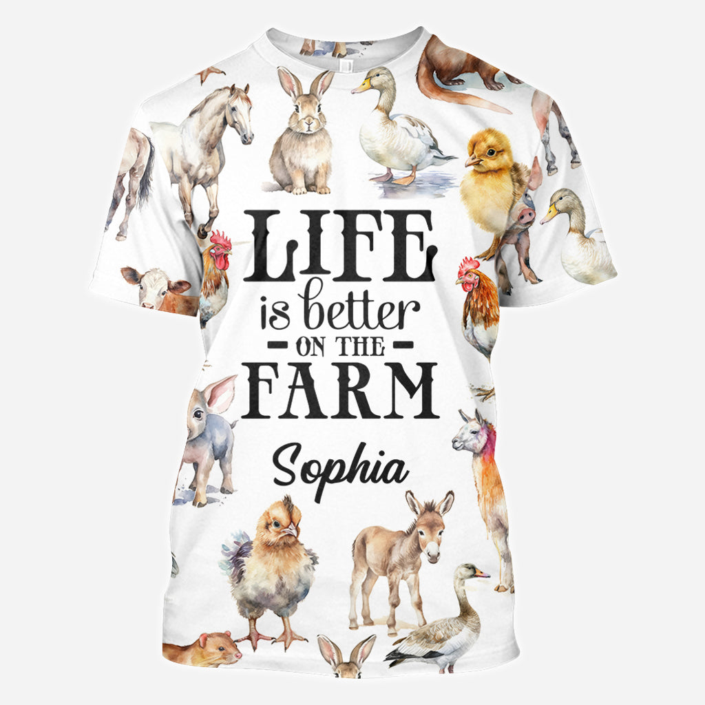 Life Is Better On The Farm - Personalized Farmer All Over Shirt