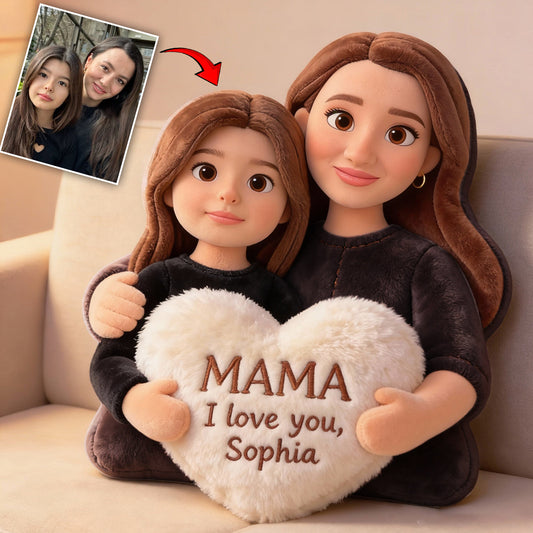 I Love You - Personalized Mother Faux Fur Shaped Pillow