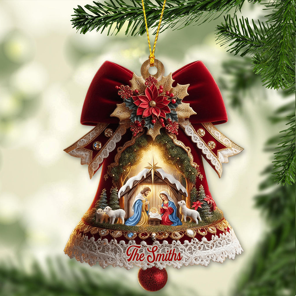 The Nativity Scene - Personalized Christian Ornament