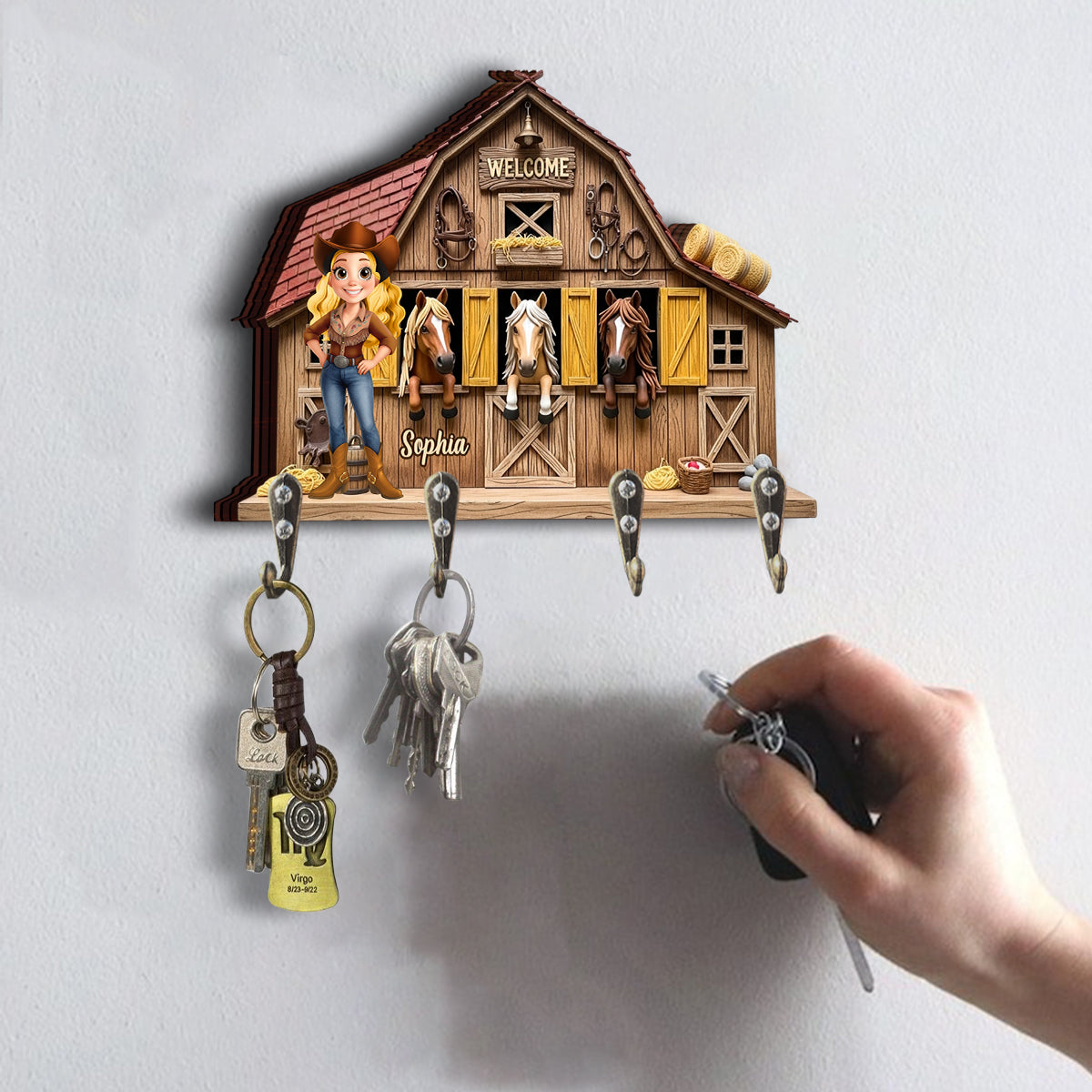 Welcome To My Place - Personalized Horse Custom Shaped Key Rack