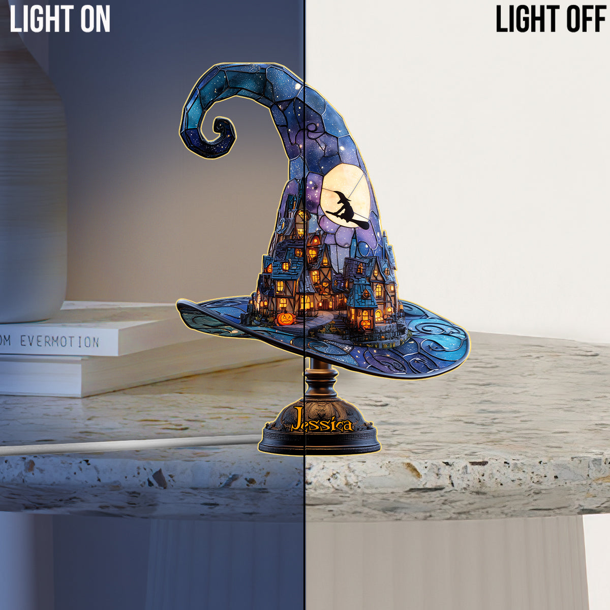 Magic Hat - Personalized Witch Acrylic LED Night Light