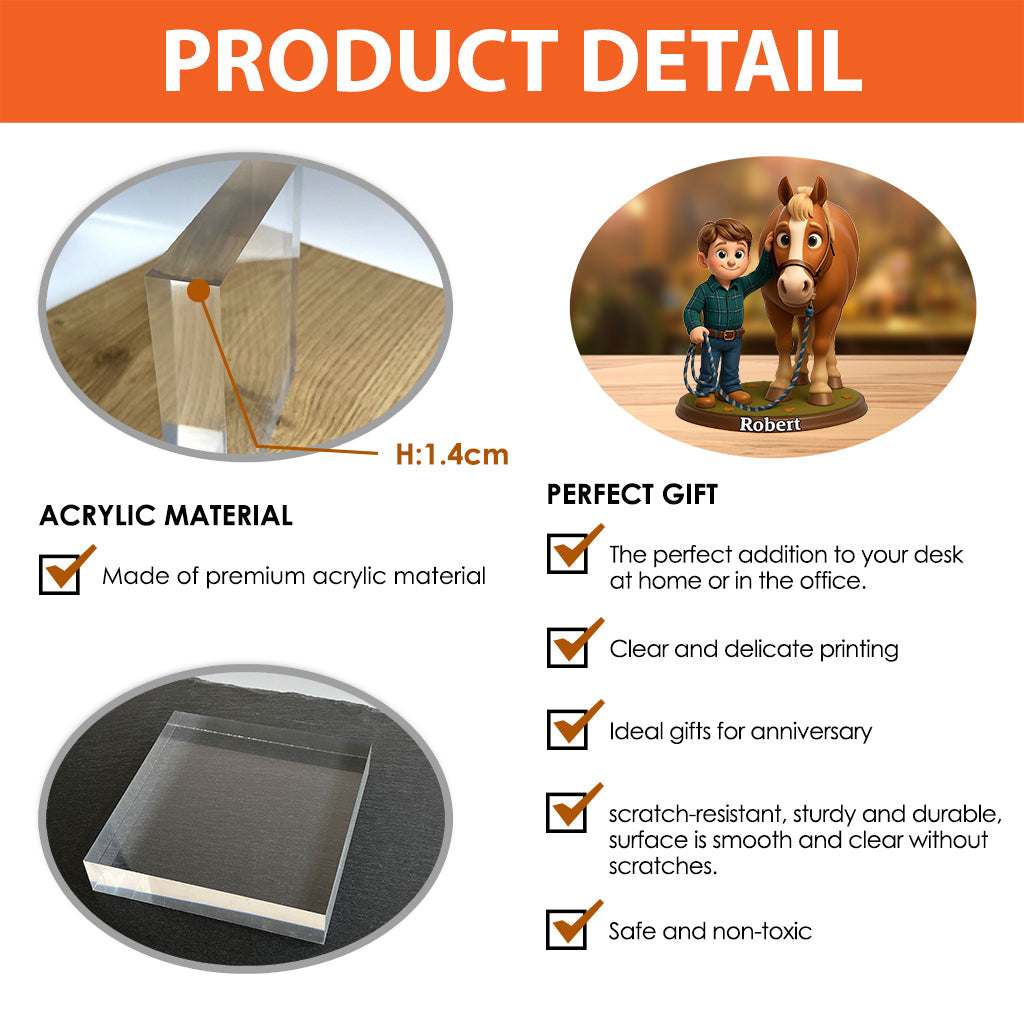 Love Horse - Personalized Horse Custom Shaped Acrylic Plaque