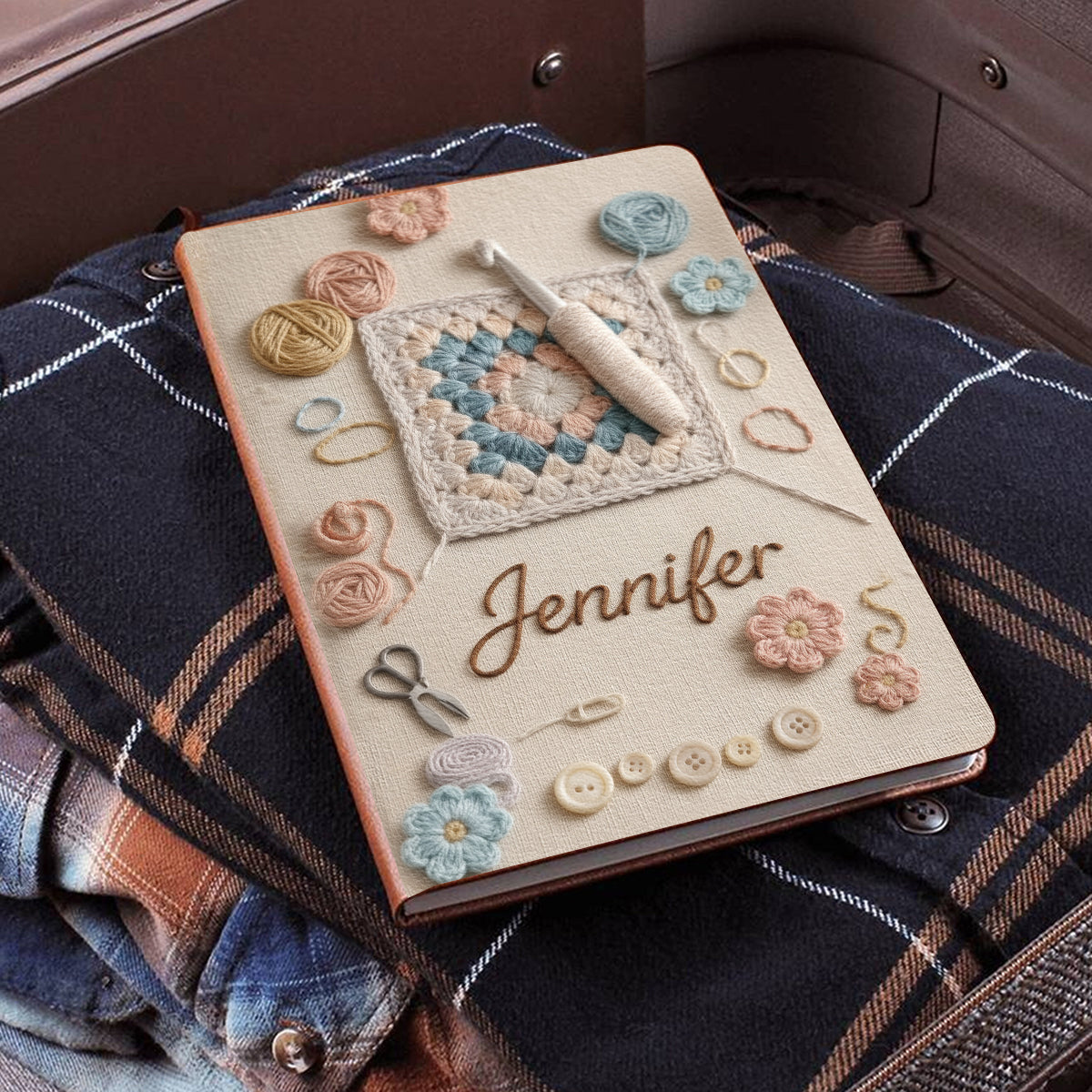 Love Crocheting - Personalized Crocheting Leather Journal