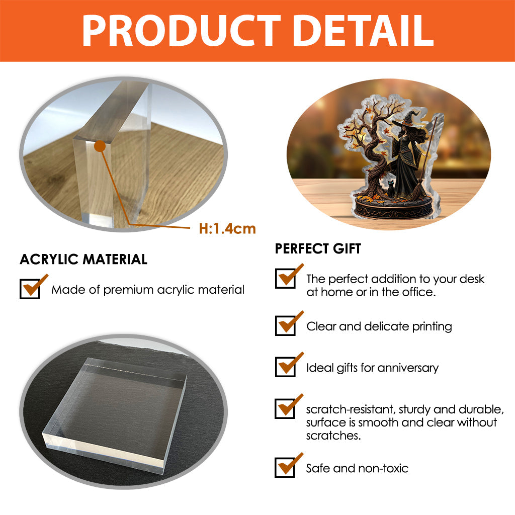 Beautiful Witch - Personalized Witch Custom Shaped Acrylic Plaque