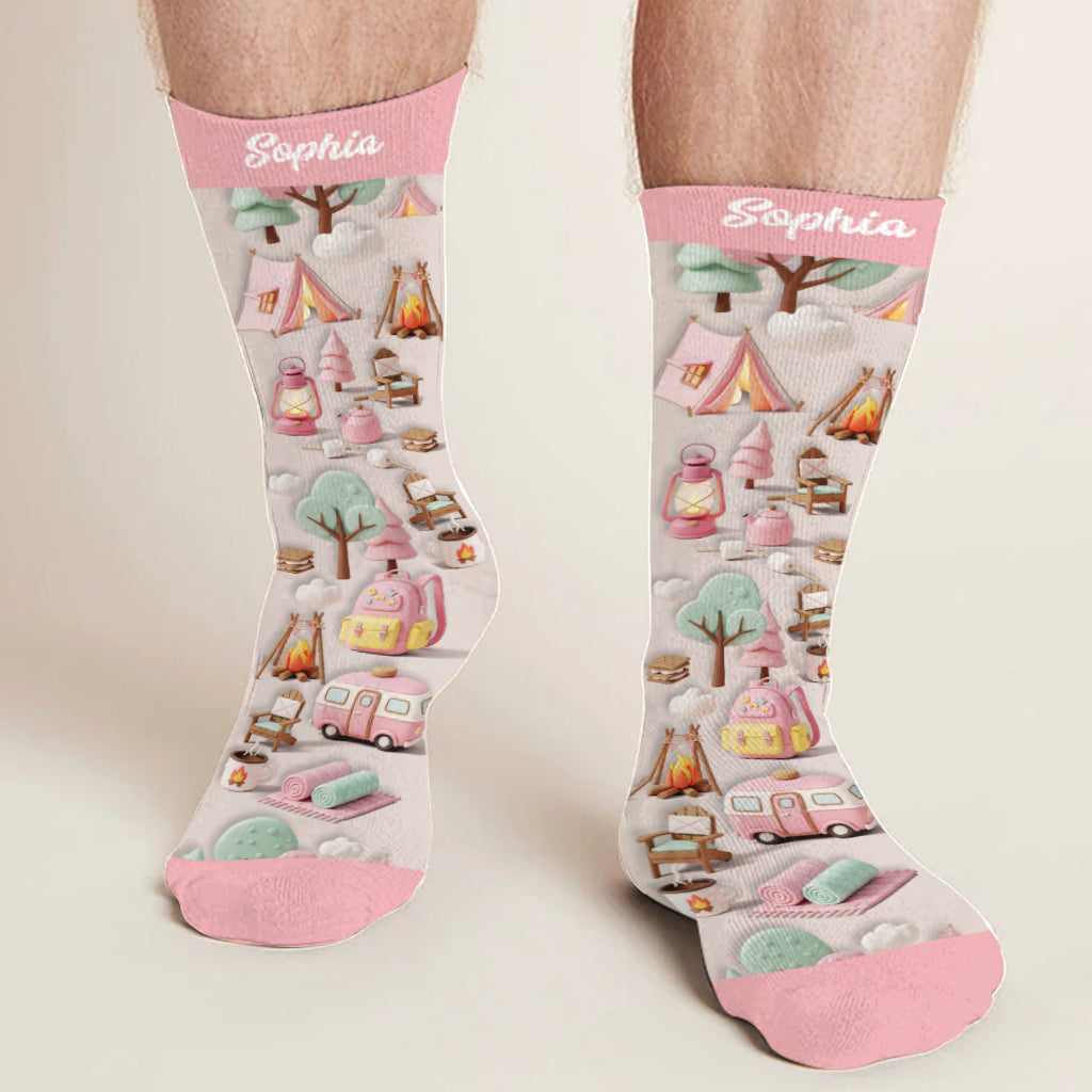 Just A Girl Who Loves Camping - Personalized Camping Socks