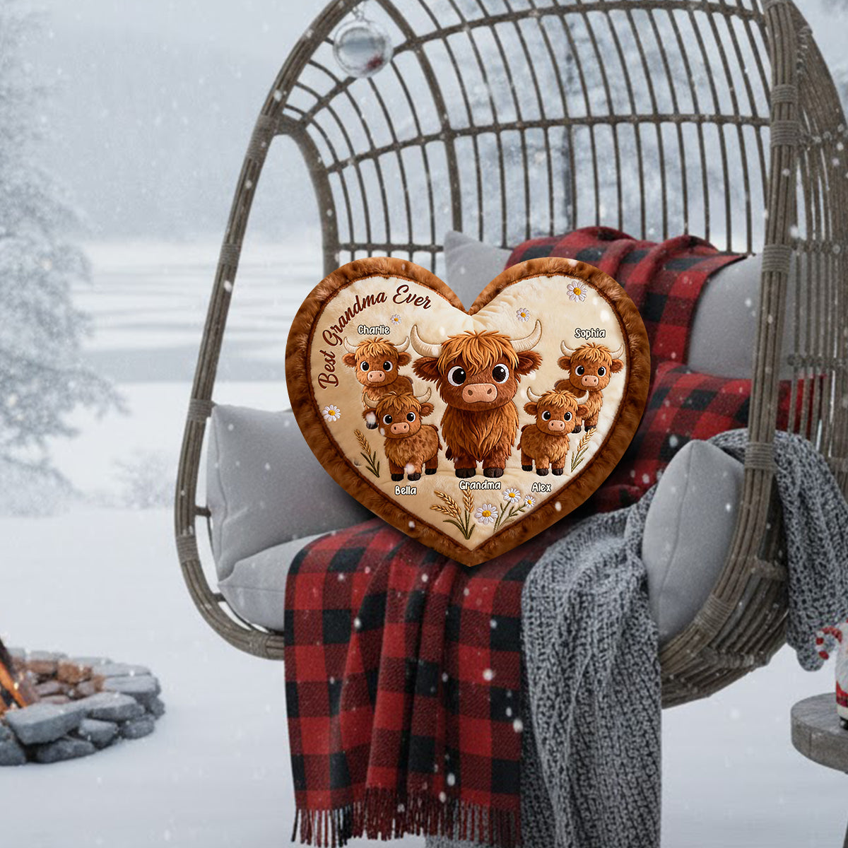 Perfect Gift For Mom, Grandma - Personalized Grandma Faux Fur Shaped Pillow