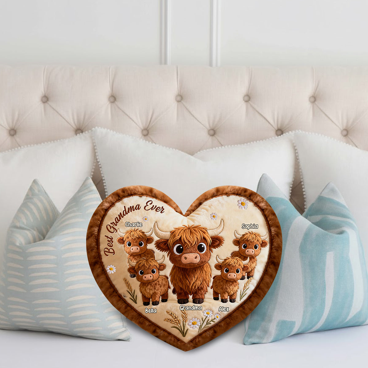 Perfect Gift For Mom, Grandma - Personalized Grandma Faux Fur Shaped Pillow