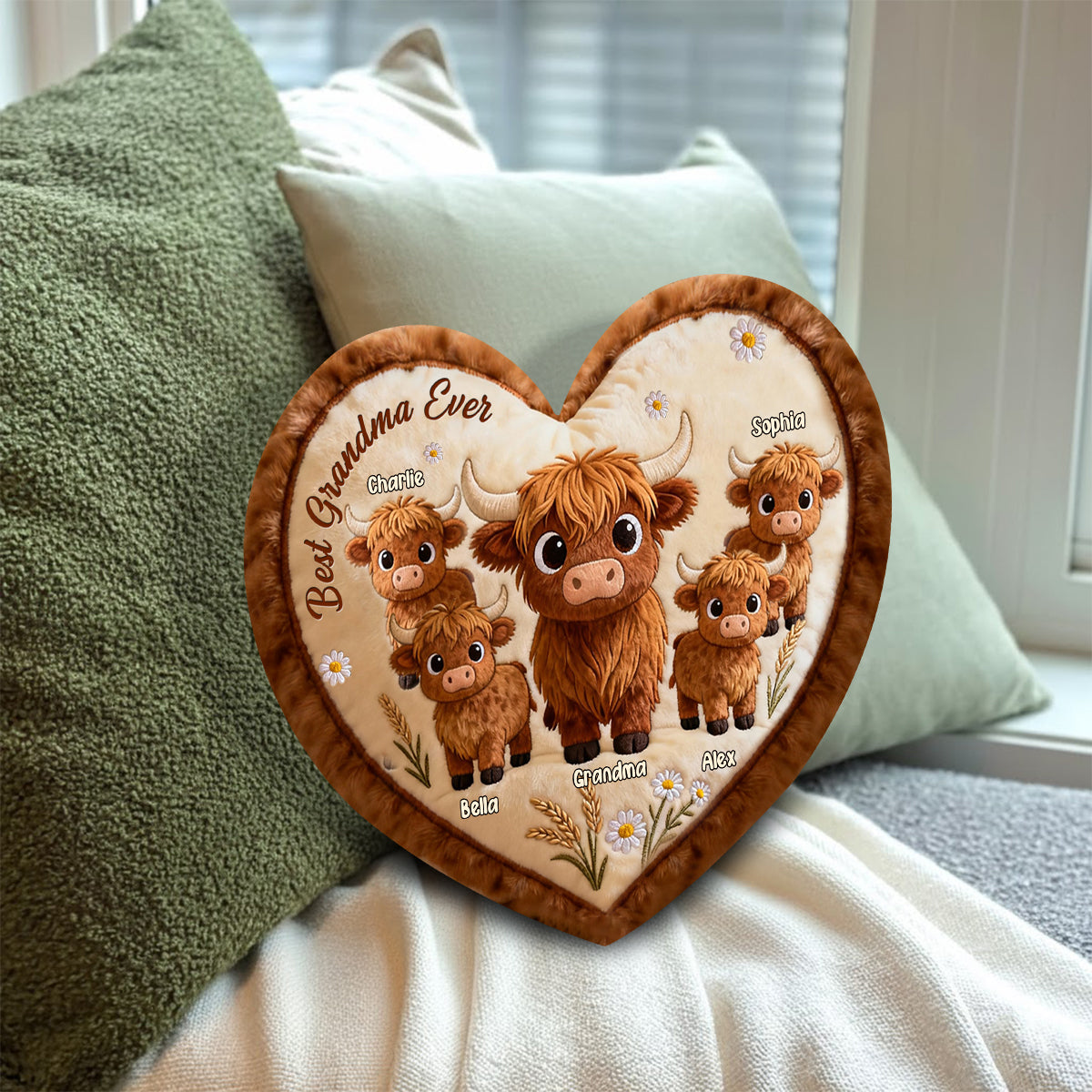 Perfect Gift For Mom, Grandma - Personalized Grandma Faux Fur Shaped Pillow