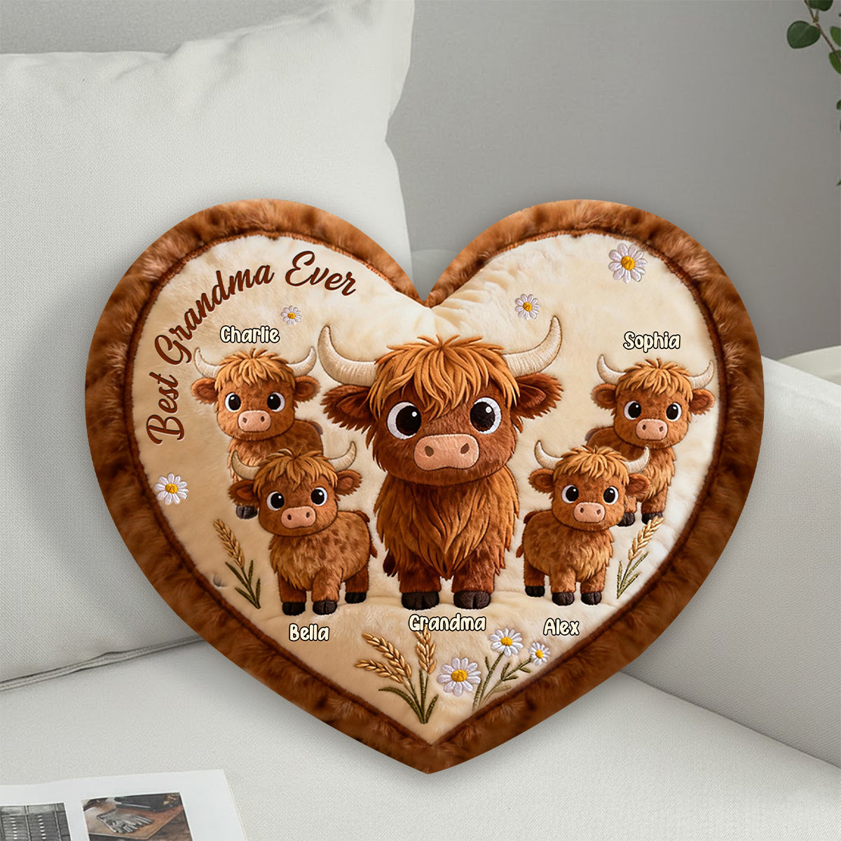 Perfect Gift For Mom, Grandma - Personalized Grandma Faux Fur Shaped Pillow