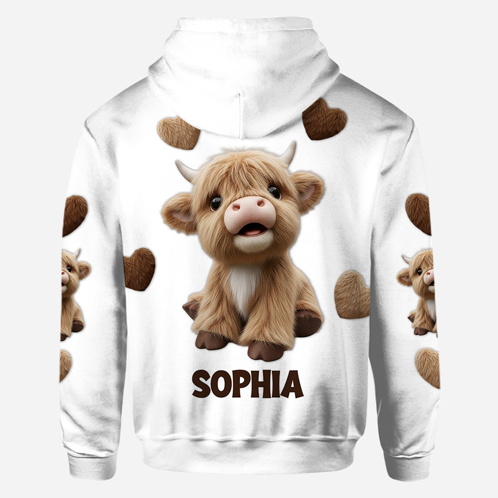 Cute Highland Cow - Personalized Highland Cow All Over Shirt