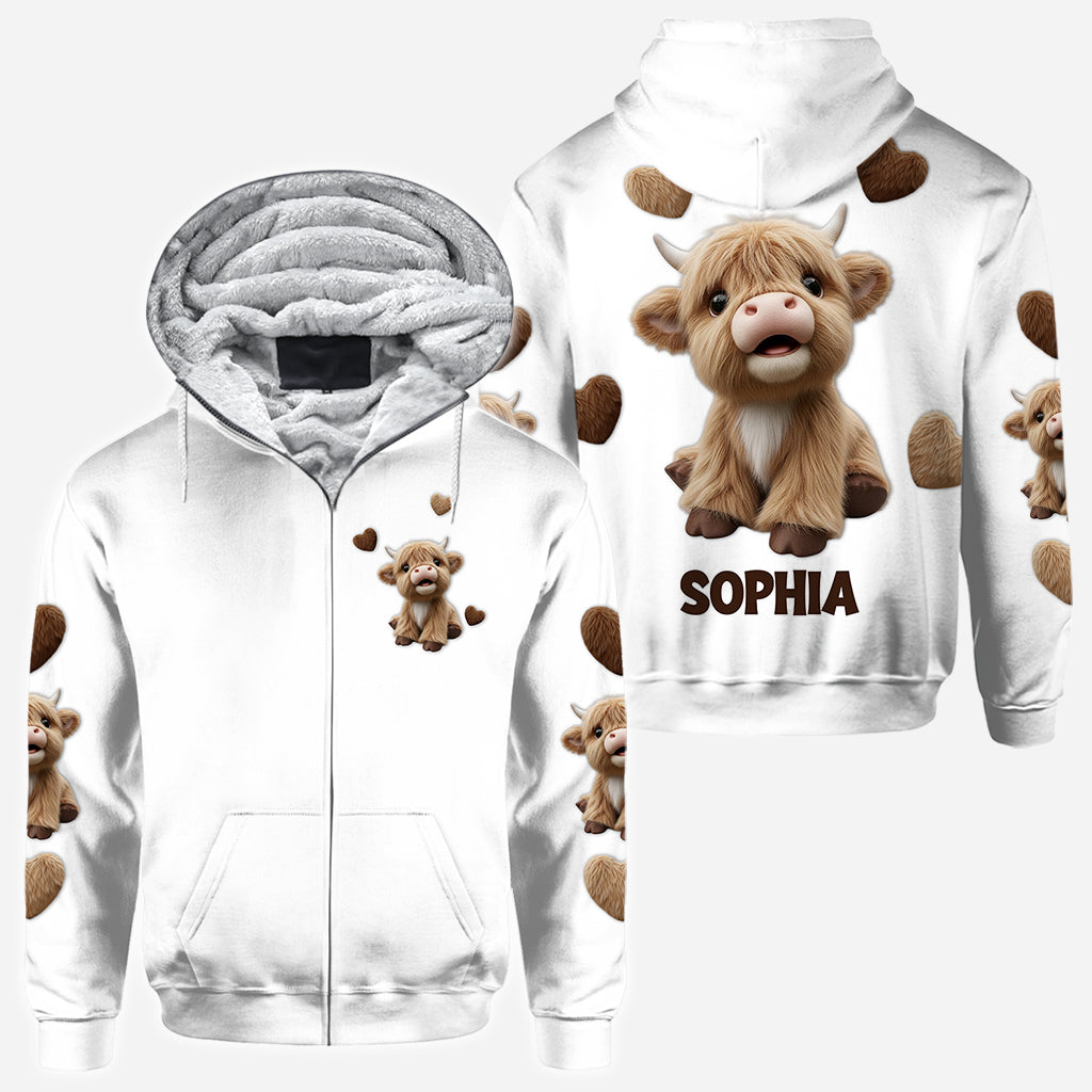 Cute Highland Cow - Personalized Highland Cow All Over Shirt