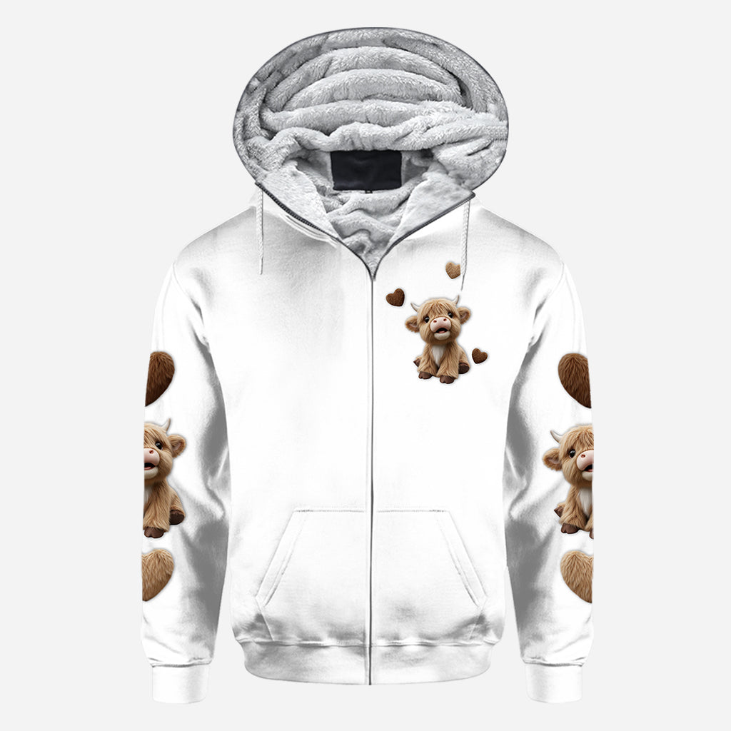 Cute Highland Cow - Personalized Highland Cow All Over Shirt