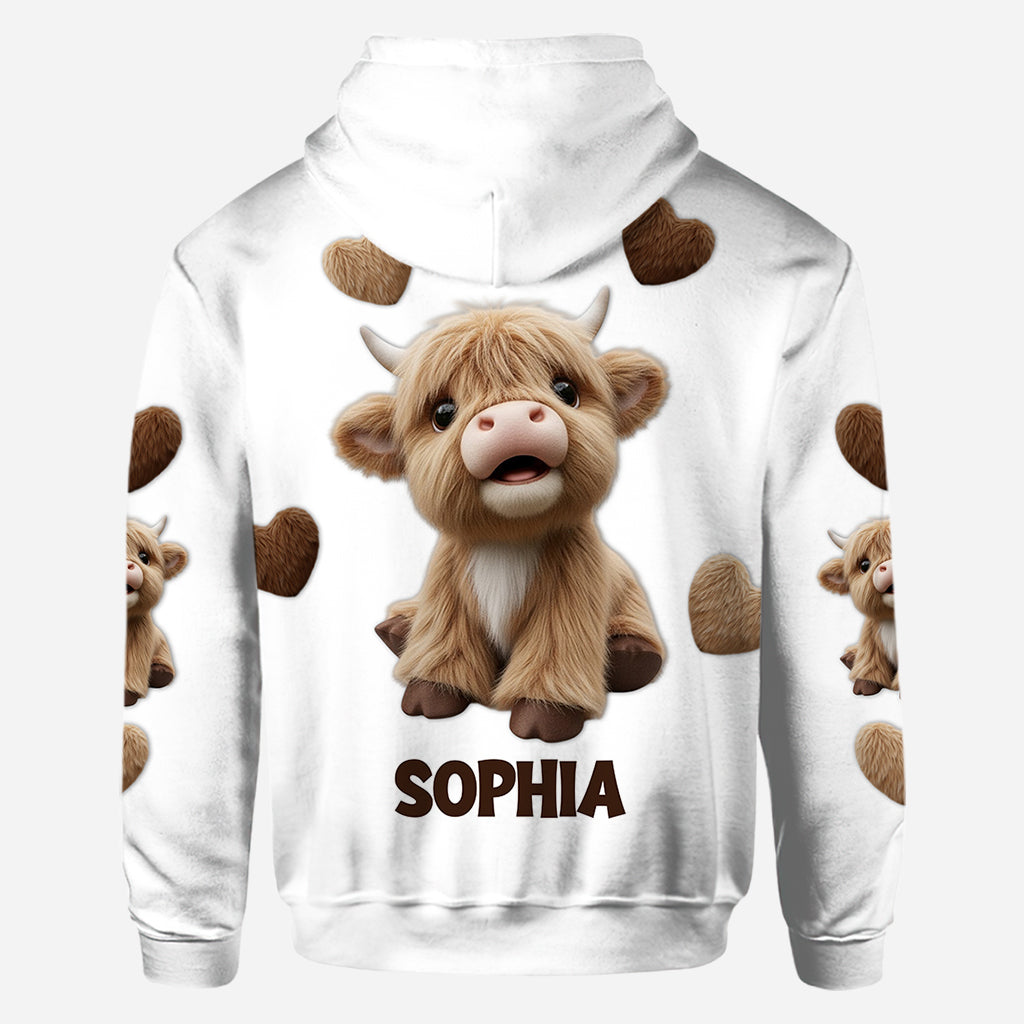 Cute Highland Cow - Personalized Highland Cow All Over Shirt