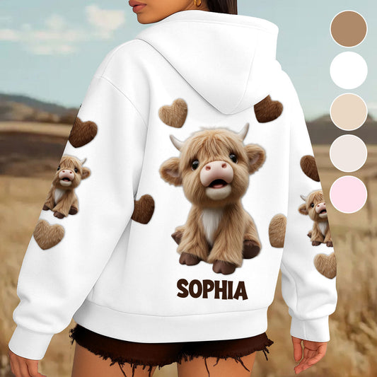 Cute Highland Cow - Personalized Highland Cow All Over Shirt