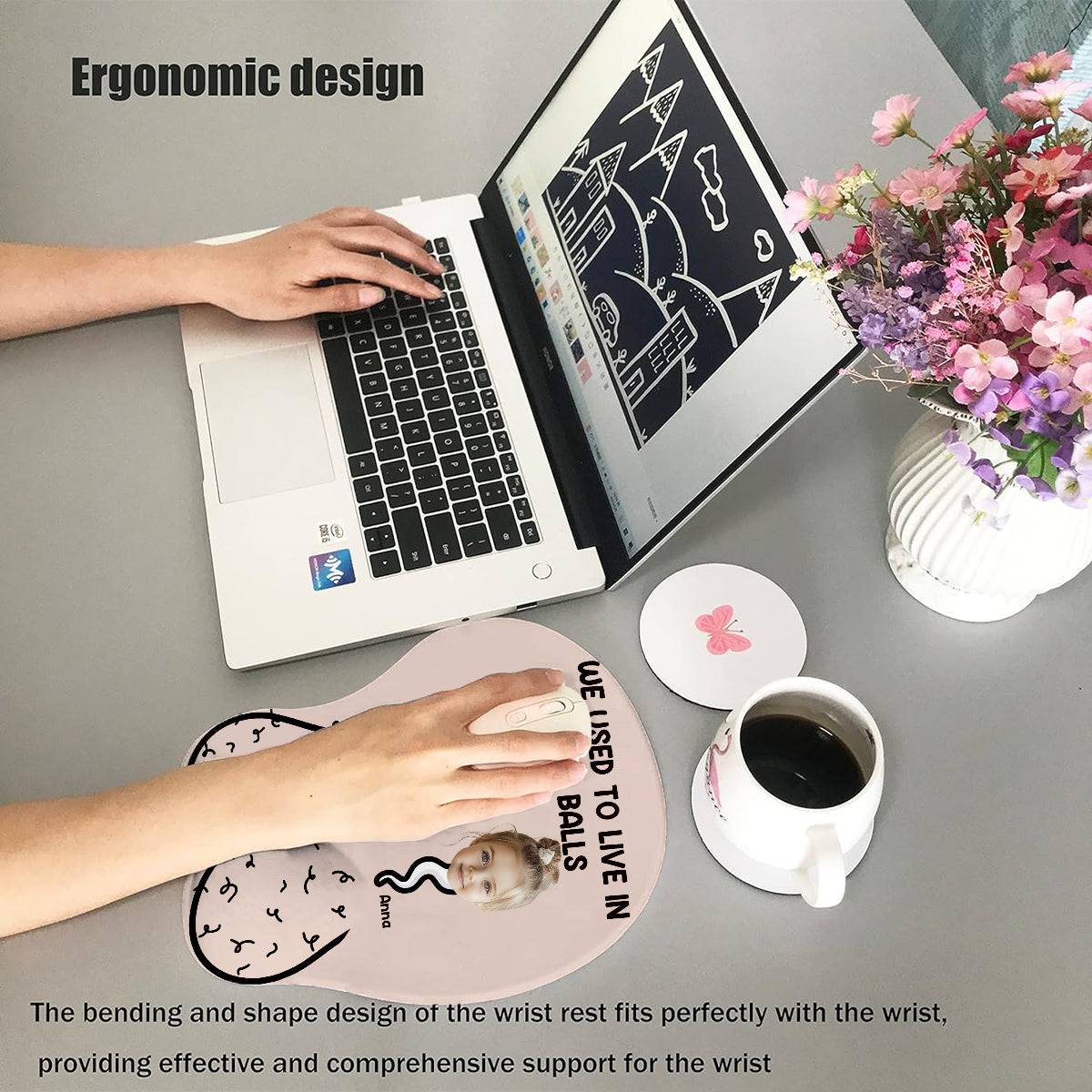 We Used To Live In Your Balls - Personalized Father 3D Mouse Pad