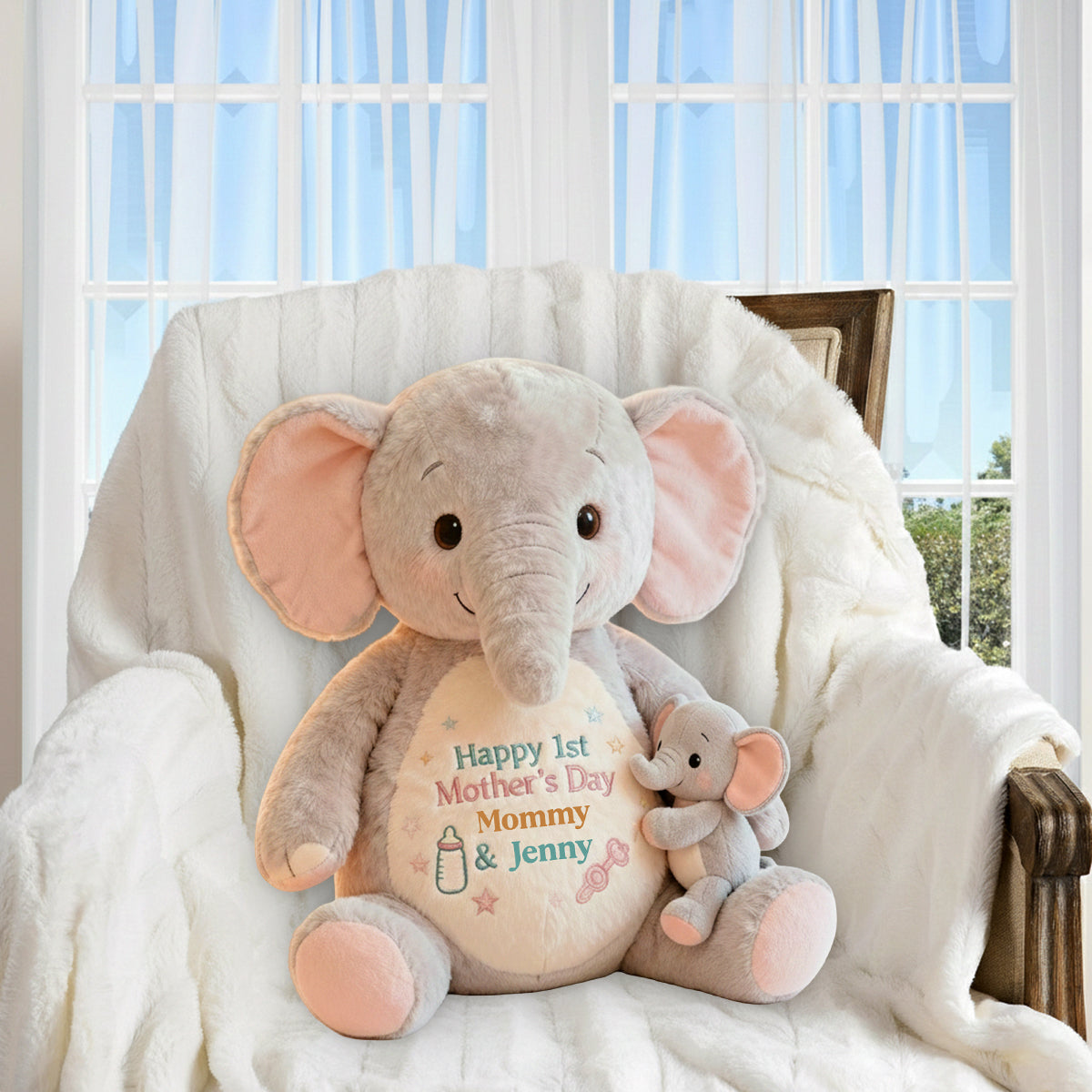 Happy 1st Mother's Day - Personalized Mother Premium Faux Fur Pillow