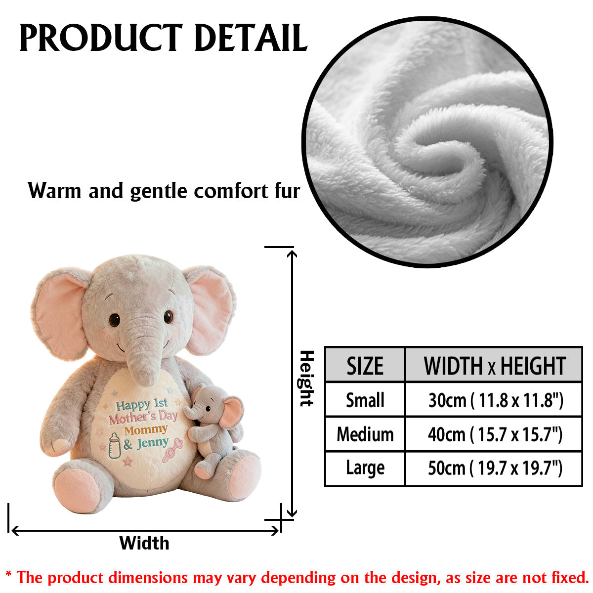 Happy 1st Mother's Day - Personalized Mother Premium Faux Fur Pillow