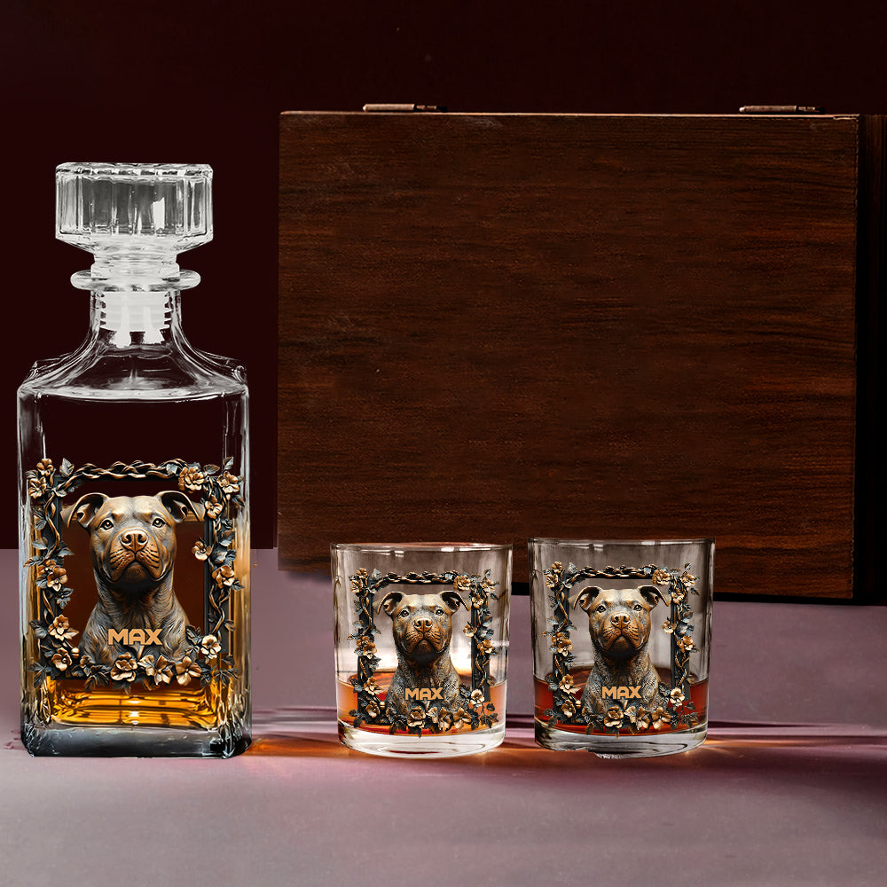 Proud Dog Dad/Dog Mom - Personalized Dog Whiskey Decanter Set