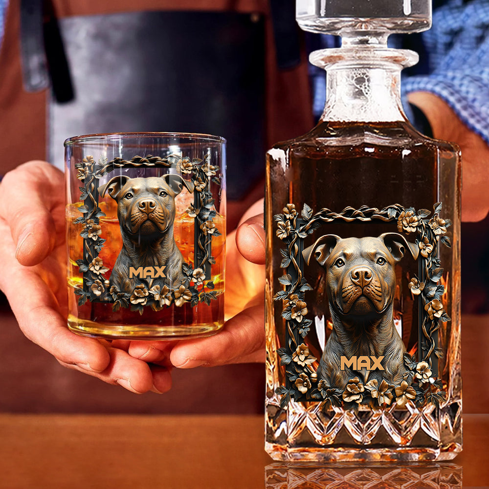 Proud Dog Dad/Dog Mom - Personalized Dog Whiskey Decanter Set