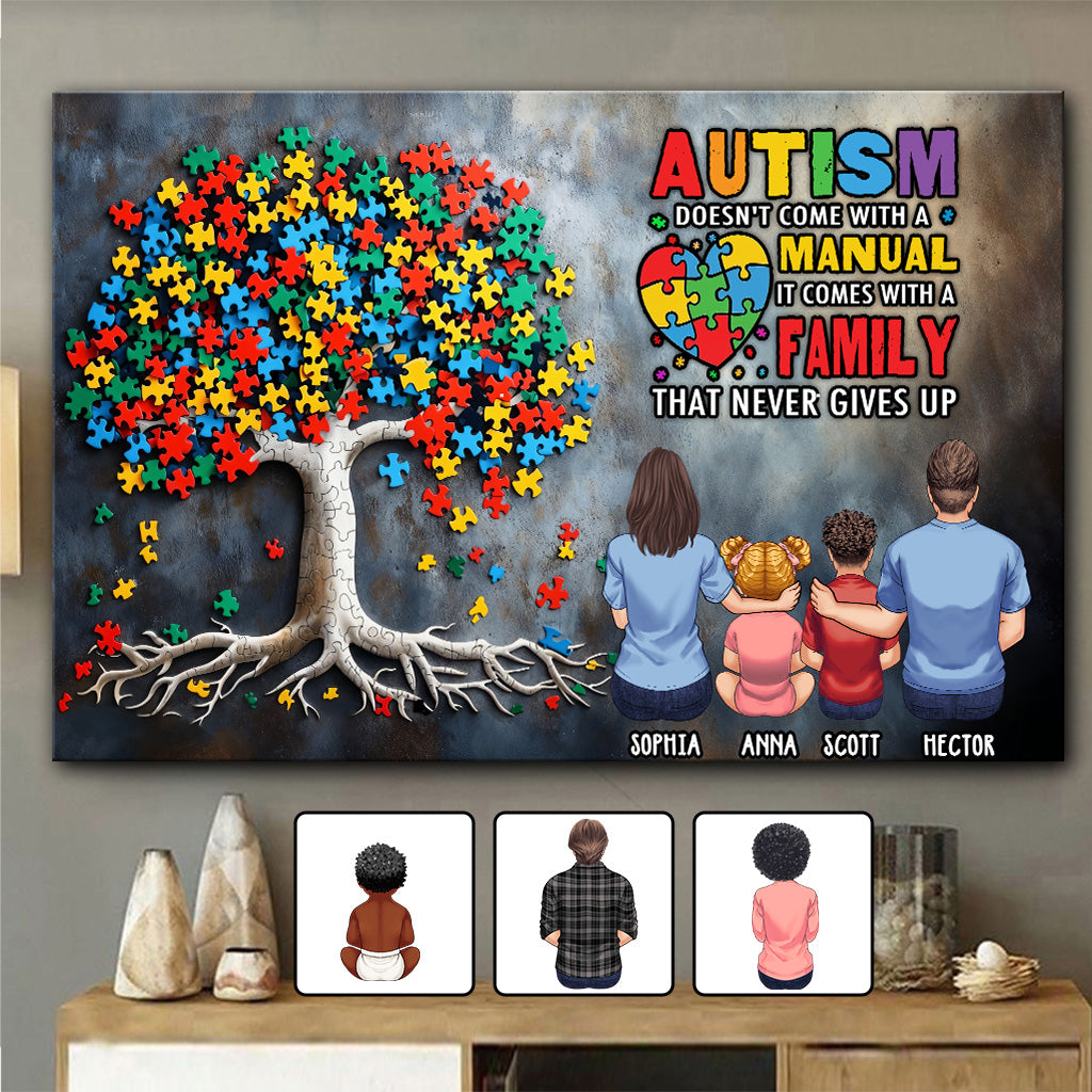 Autism Awareness - Personalized Family Canvas And Poster
