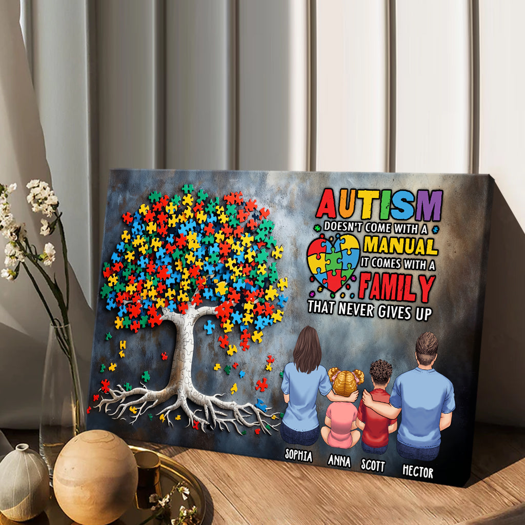 Autism Awareness - Personalized Family Canvas And Poster