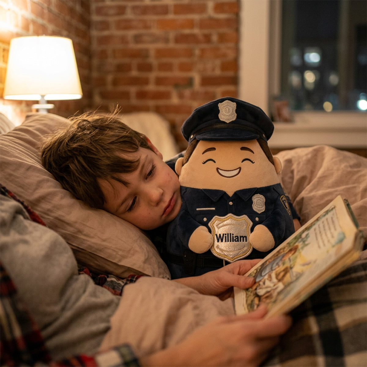 Custom From Any Photo, Any Job - Personalized Police Officer Premium Faux Fur Pillow
