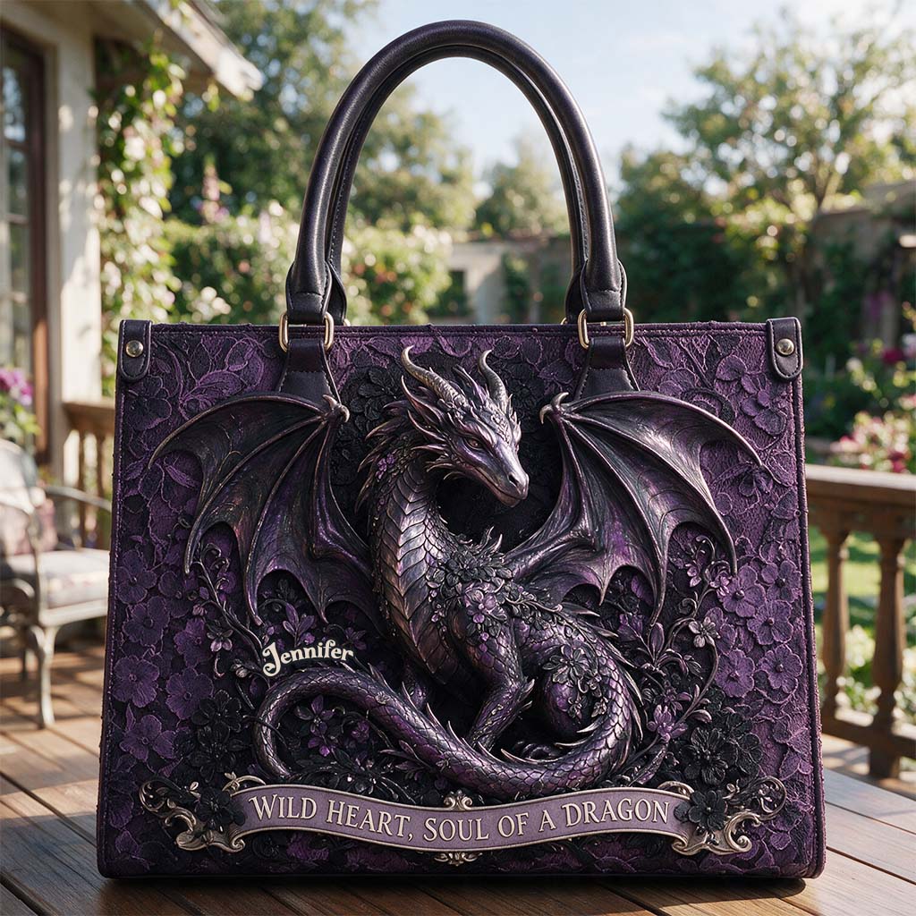 Soul Of A Dragon - Personalized Dragon Leather Handbag