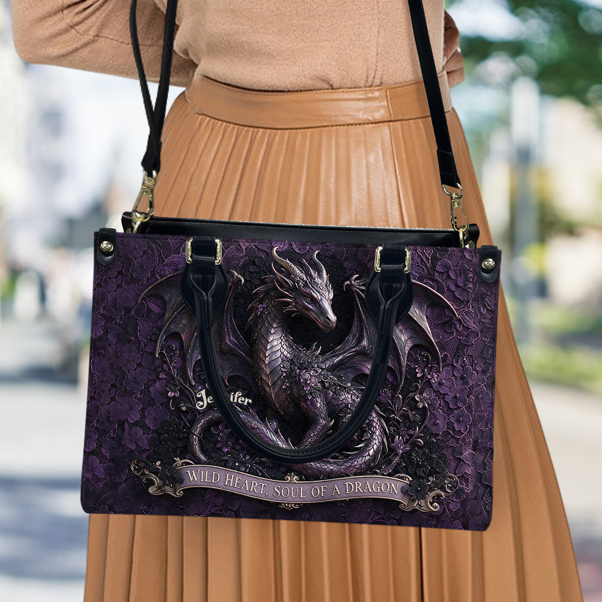 Soul Of A Dragon - Personalized Dragon Leather Handbag