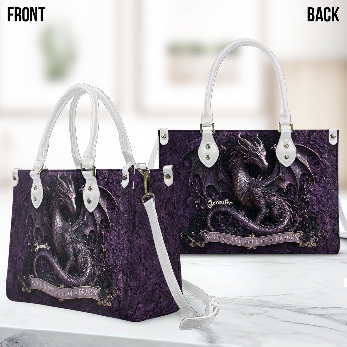 Soul Of A Dragon - Personalized Dragon Leather Handbag