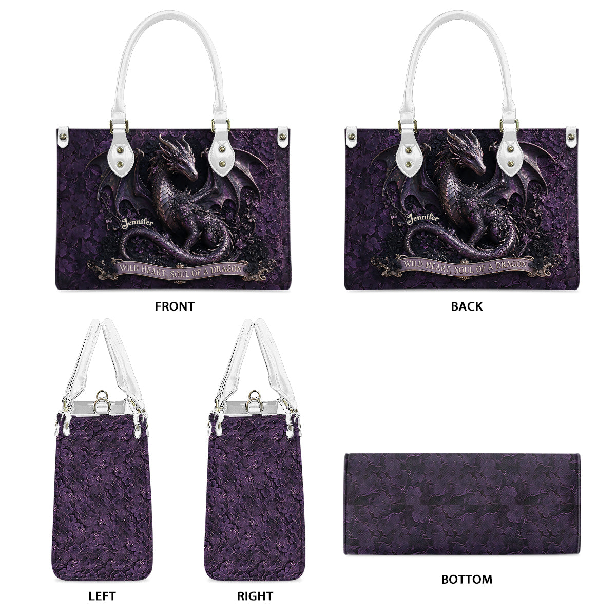 Soul Of A Dragon - Personalized Dragon Leather Handbag