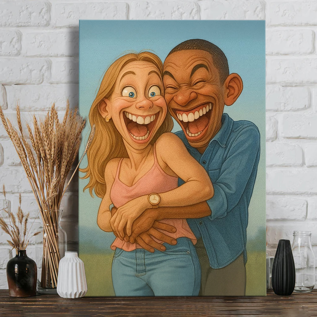 Custom Caricature Portrait from Photo - Cartoon Portrait - Personalized Family Canvas And Poster