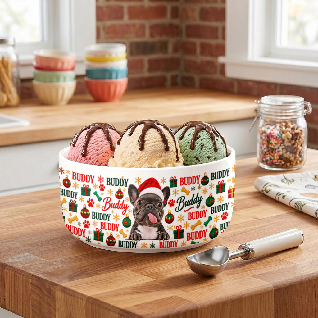 Santa’s Favorite Troublemaker - Personalized Dog Ceramic Bowl