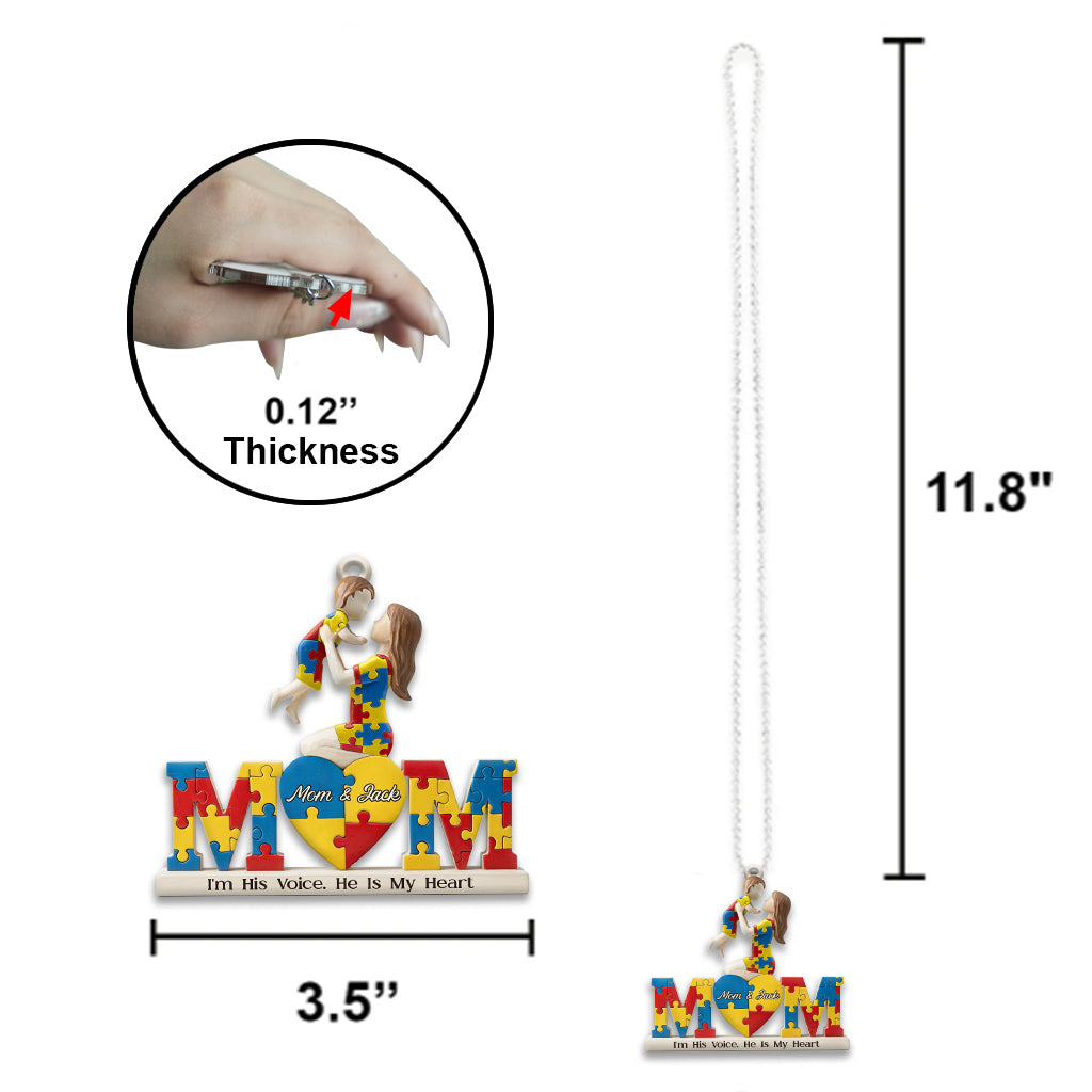 I'm His Voice - Personalized Autism Awareness Car Ornament